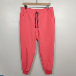 FIGS Tansen Jogger Scrub Pants Mens Large Hot Coral Pink Medical Dental Workwear